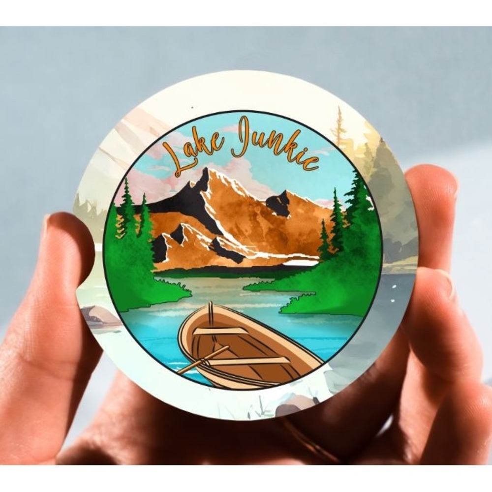 Set of 2 Car Coasters, Lake Junkie Car‎ Coaster, Neoprene Car Coaster